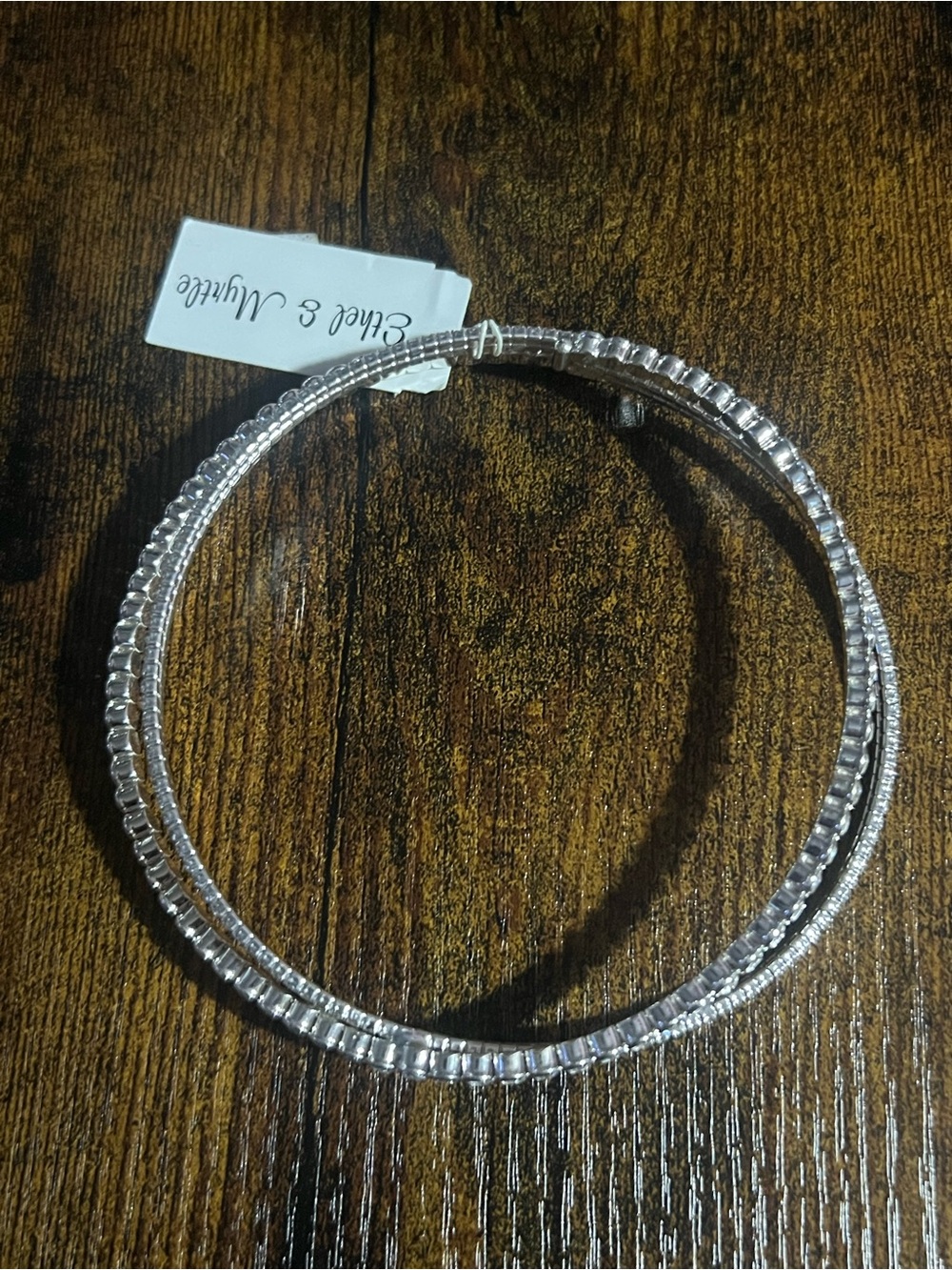 a new day Clear Crystal Double Bangle Bracelet - Silver N213